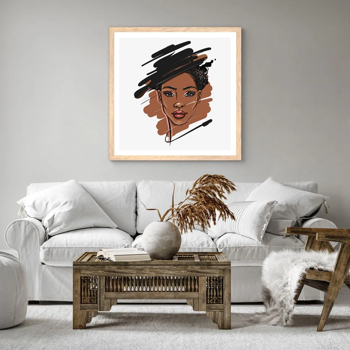 Affiche dans un chêne clair - Poster - Doux comme le chocolat - 30x30 cm