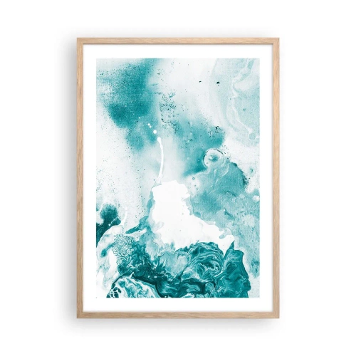 Affiche dans un chêne clair - Poster - Marécage bleu - 50x70 cm