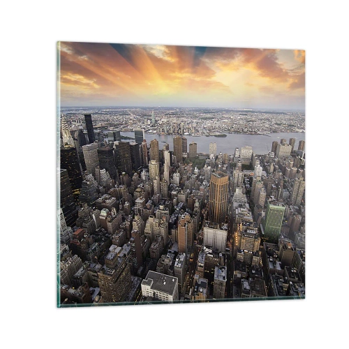 Impression sur verre - Image sur verre - Le cœur battant de notre époque - 30x30 cm