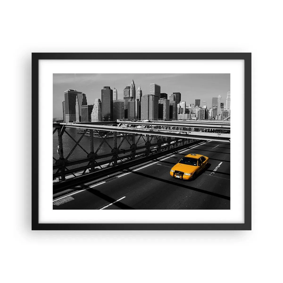 Affiche dans un cadre noir - Poster - Couleur de la grande ville - 50x40 cm