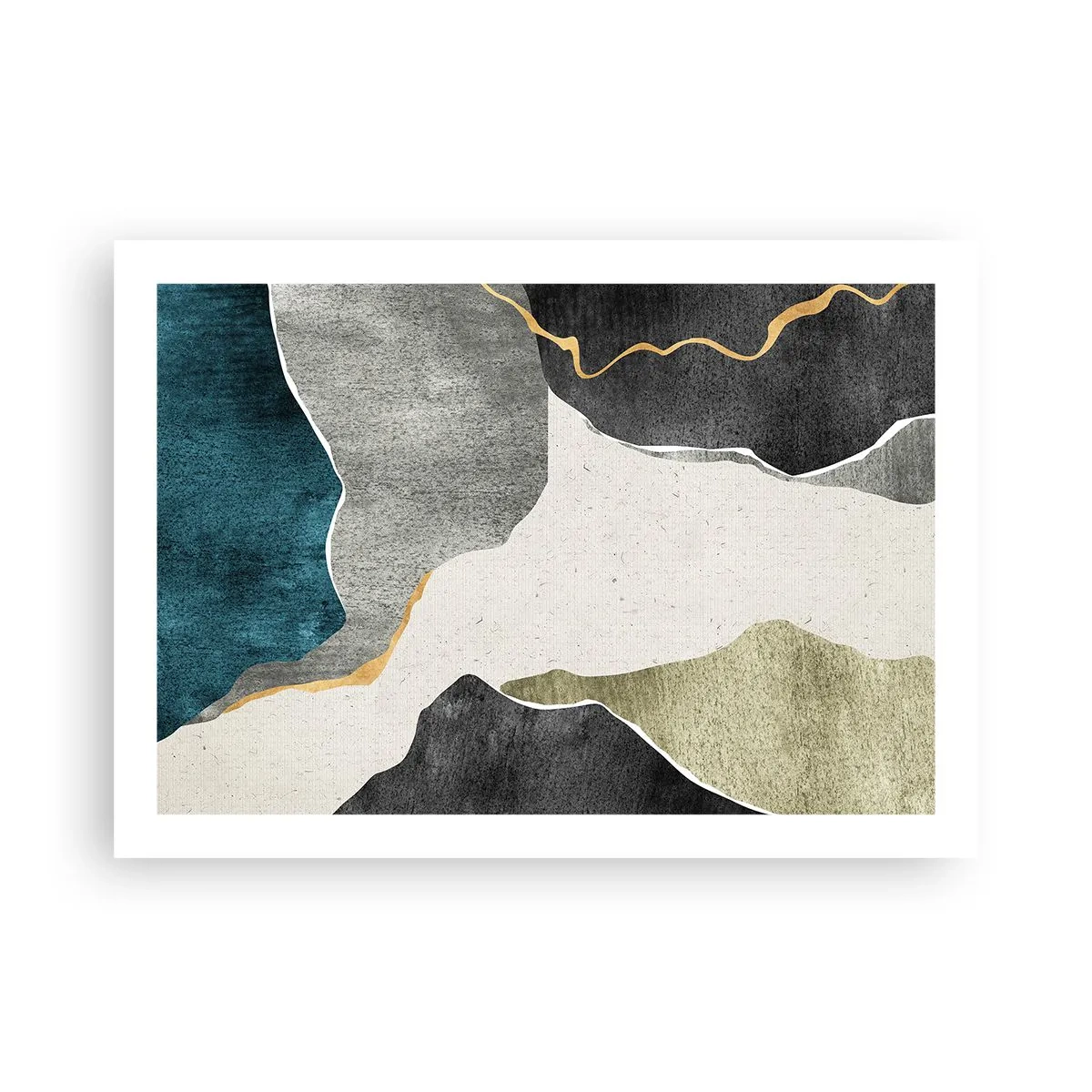 Affiche - Poster - Composition mosaïque avec un fil d'or - 70x50 cm