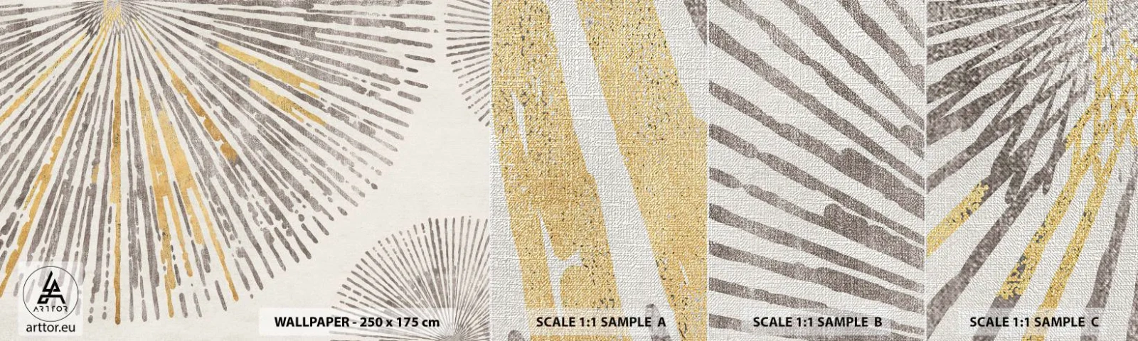 Échantillon de Papier Peint Premium Canvas - La beauté du rayon - Minimalisme, Brillant, Lignes - 100x30 cm