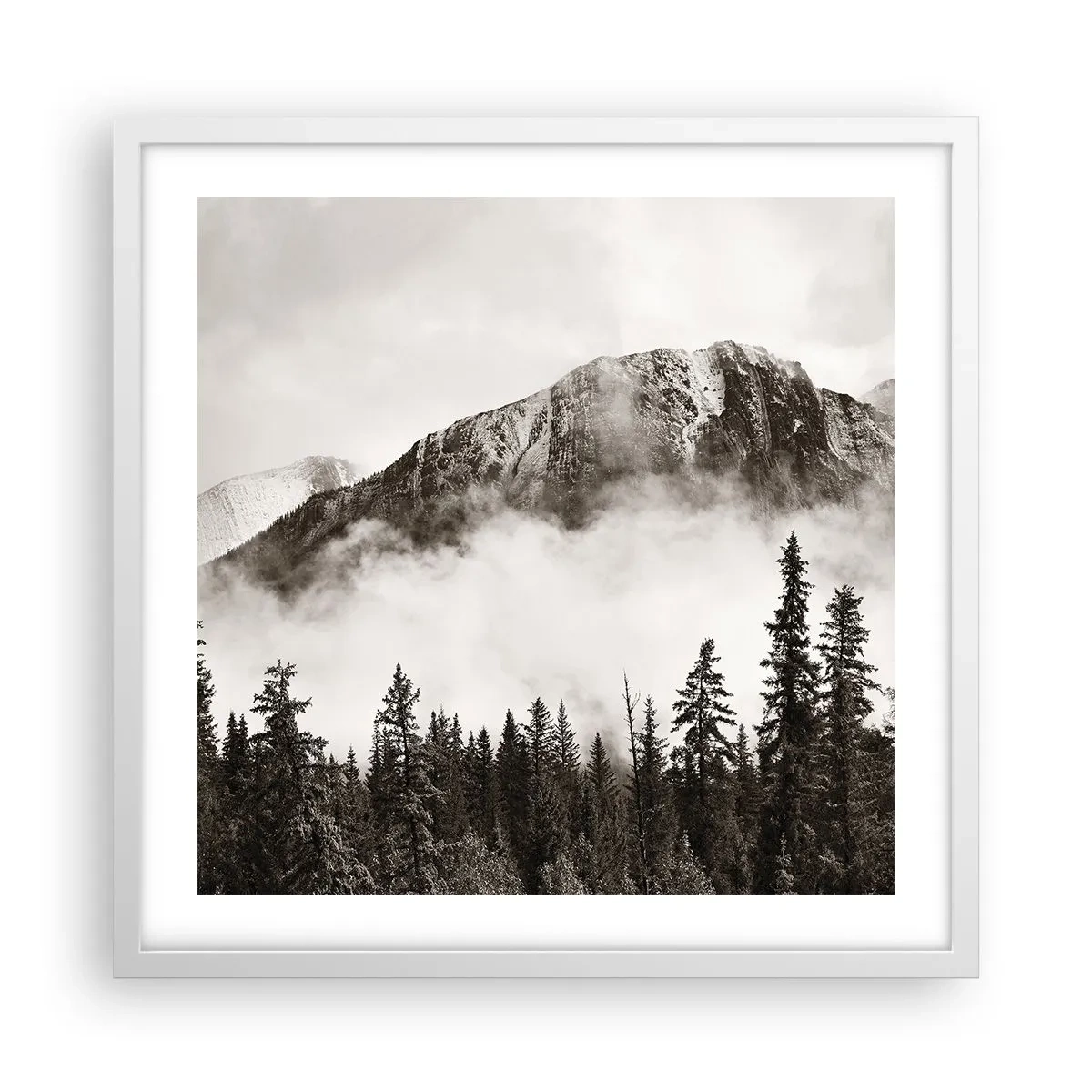 Affiche dans un cadre blanc - Poster - Seigneur de granite - 50x50 cm