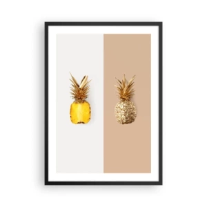 Affiche dans un cadre noir - Poster - Une composition minimaliste de deux ananas - 50x70cm - Ananas pour nous - Décoration murale moderne pour le salon et la chambre ARTTOR