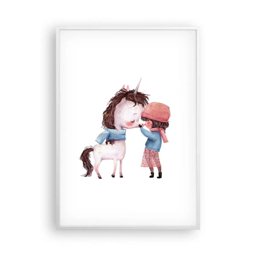 Affiche dans un cadre blanc - Poster - Histoire d'hiver - 70x100 cm