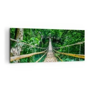 Impression sur toile - Image sur toile - Pont de singe en pleine nature - 100x40 cm