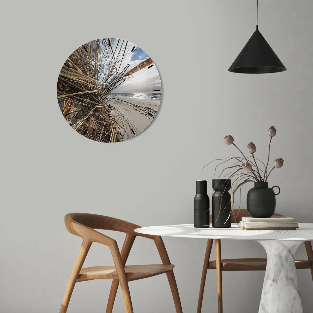 Horloge murale - Pendule murale - Rencontre des éléments - 40x40 cm