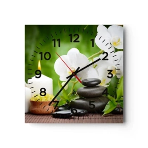 Horloge murale - Pendule murale - Doux, floral, toucher délicat - 40x40 cm