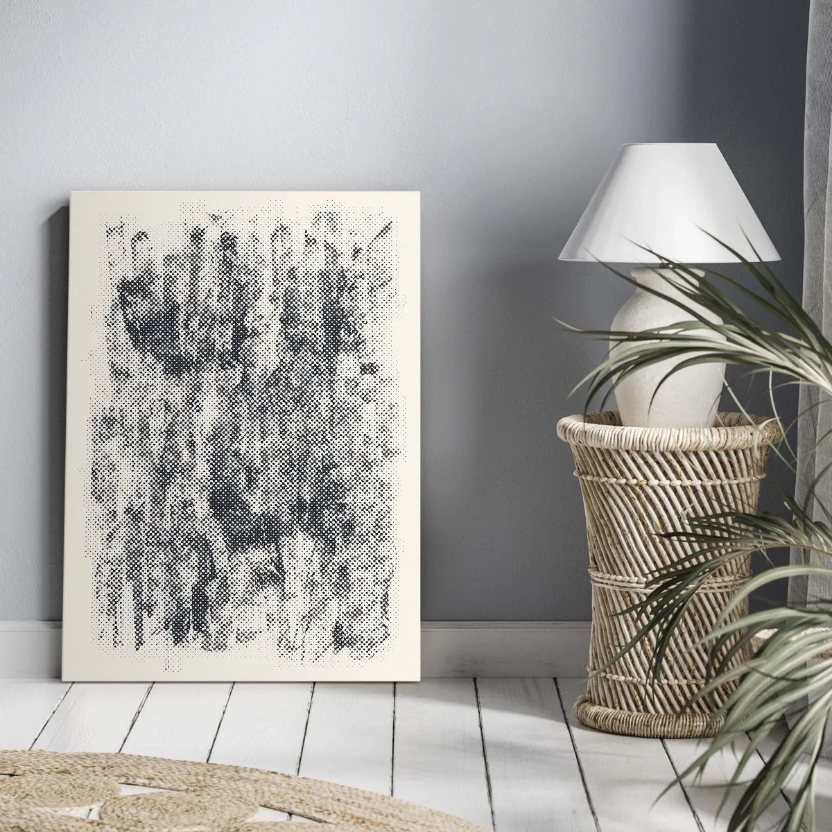 Impression sur toile - Image sur toile - Composition brumeuse abstraite dans des tons de gris - 50x70cm - Composition brumeuse - Décoration murale moderne pour le salon et la chambre ARTTOR