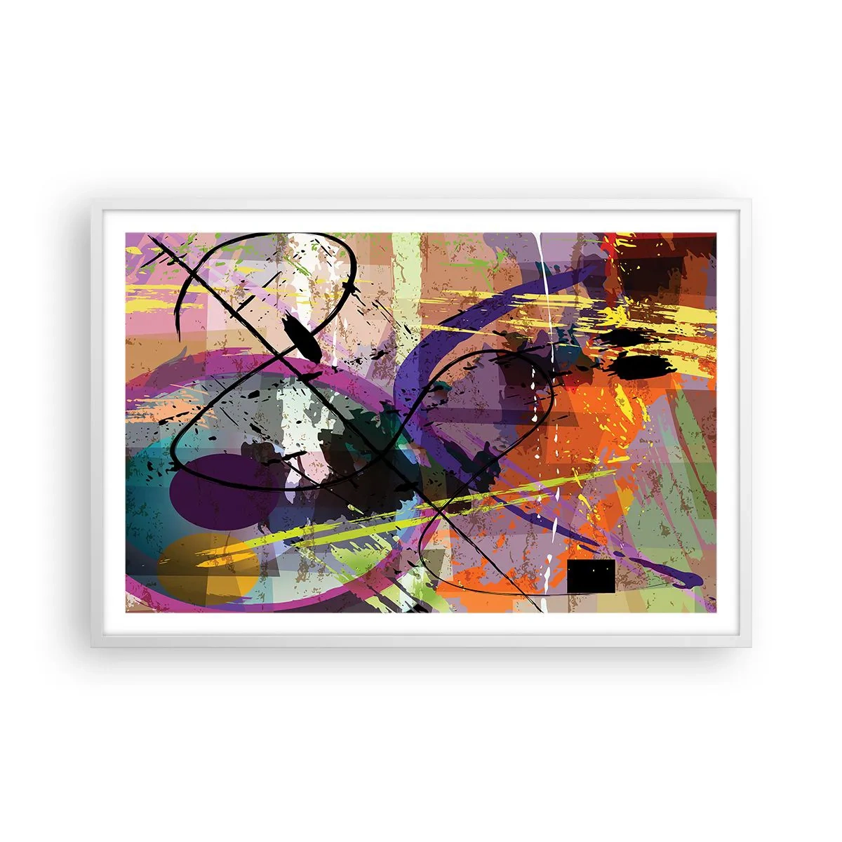 Affiche dans un cadre blanc - Poster - Vous pouvez aller tout droit ou autour - 91x61 cm
