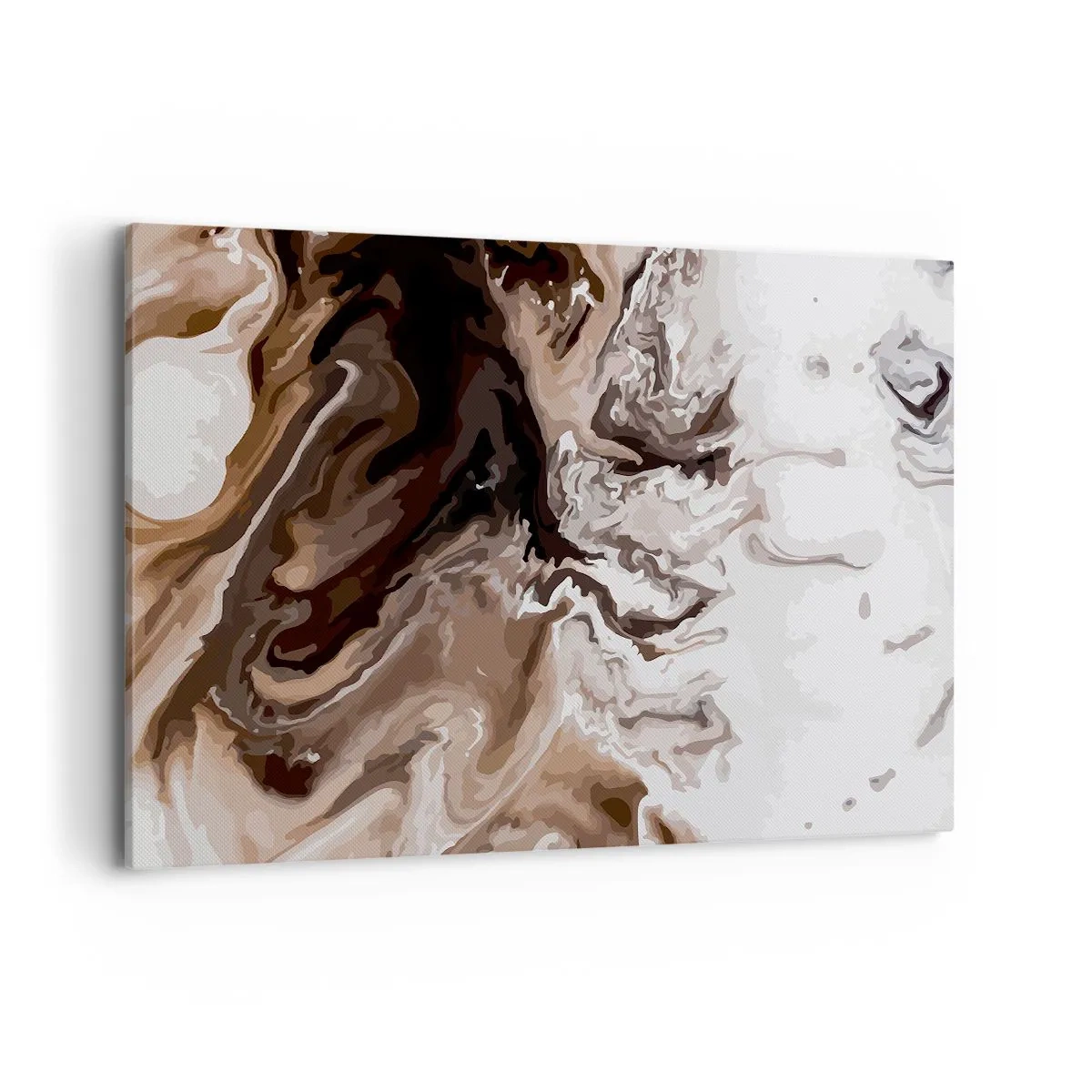 Impression sur toile - Image sur toile - Abstraction dans les tons de brun avec des lignes dynamiques - 120x80cm - Contraste de couleur - Décoration murale moderne pour le salon et la chambre ARTTOR