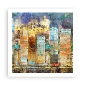 Affiche - Poster - Une métropole ensoleillée - 60x60 cm