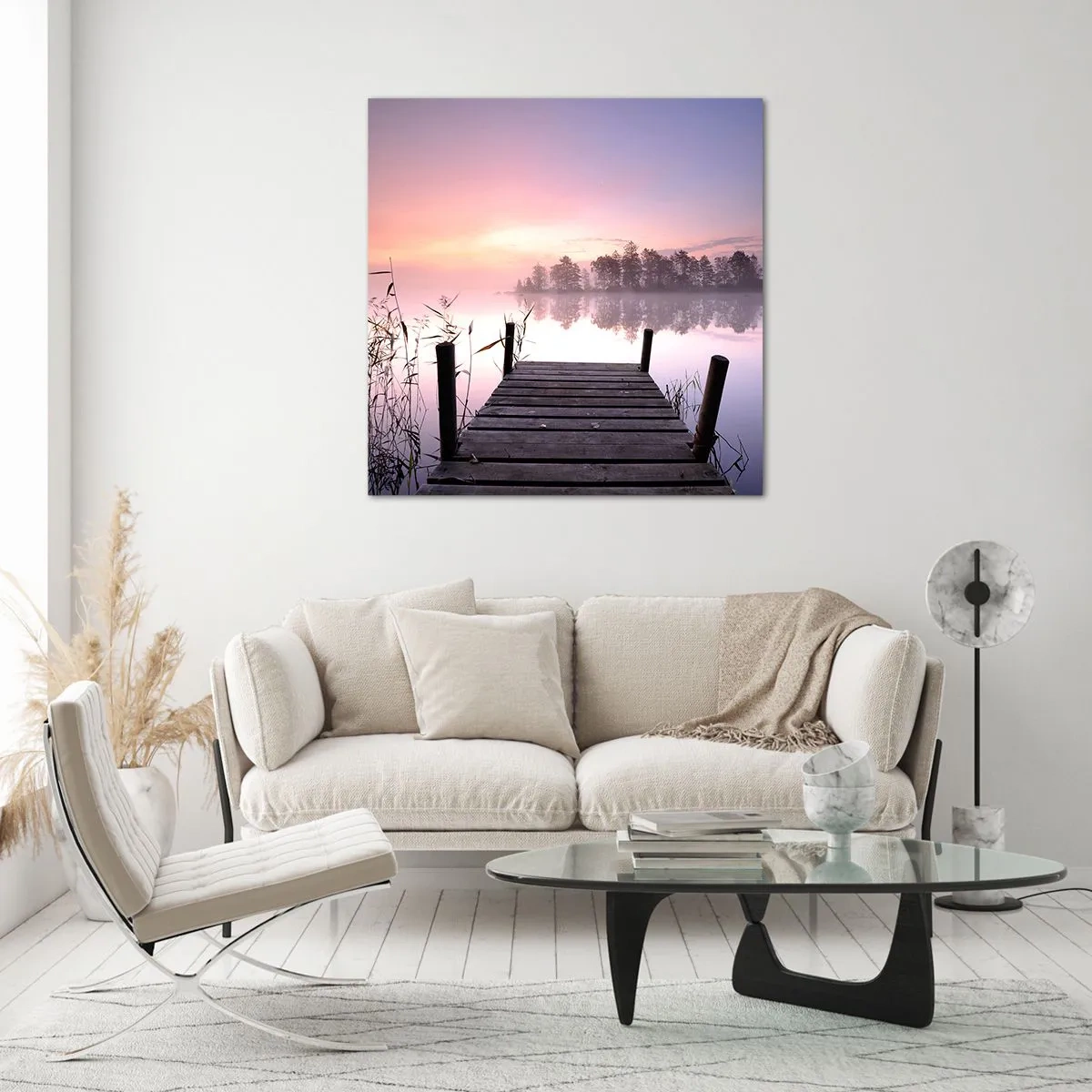 Impression sur verre - Image sur verre - De la brume lilas… - 70x70 cm