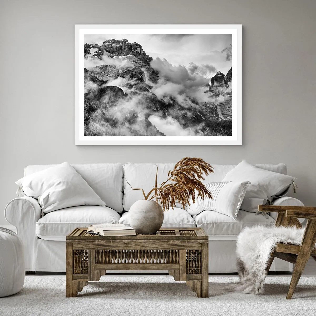 Affiche dans un cadre blanc - Poster - Belle et cruelle - 50x50 cm