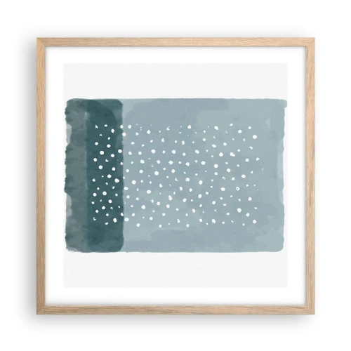 Affiche dans un chêne clair - Poster - Évolution de bleus - 50x50 cm