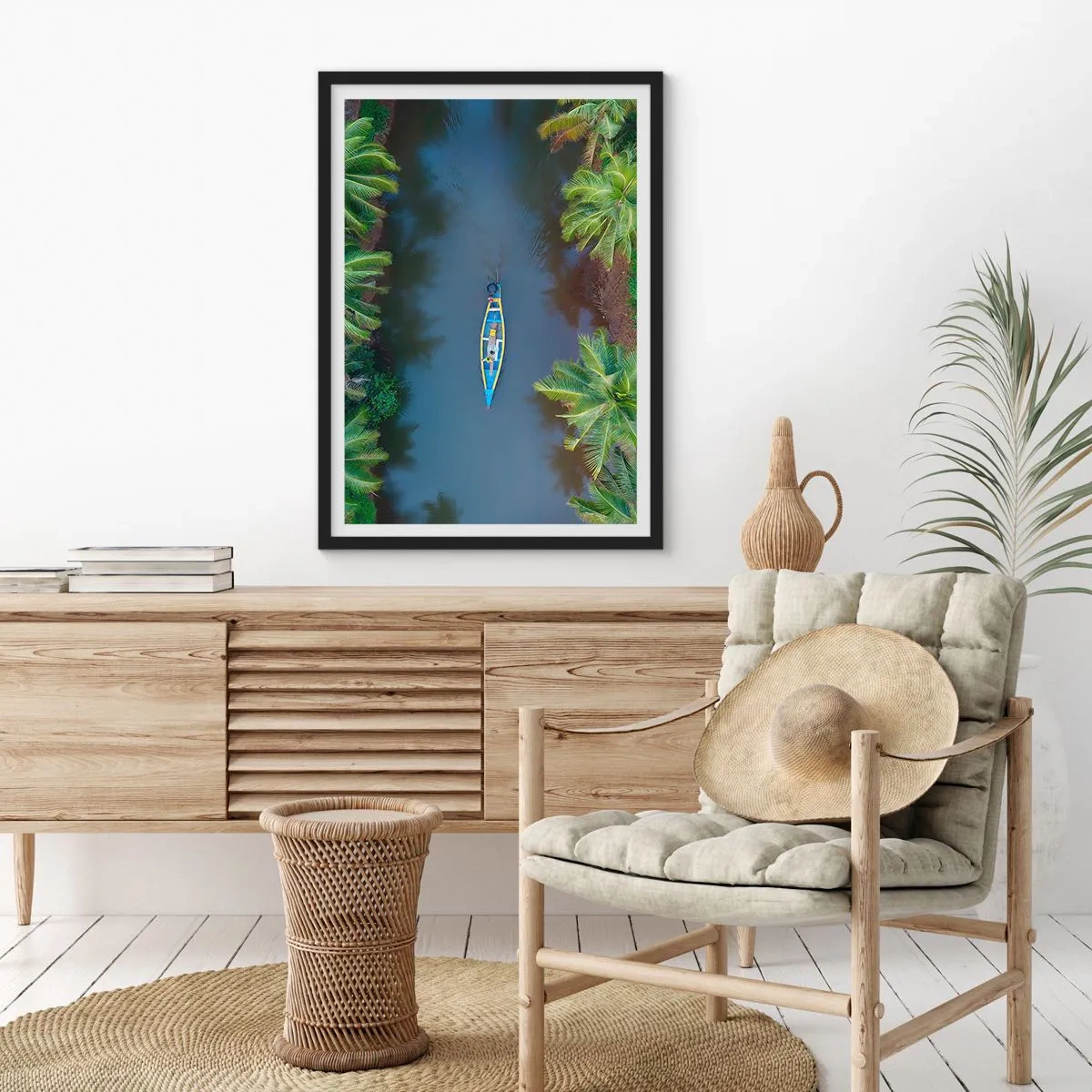 Affiche dans un cadre noir - Poster - Sur un sentier tropical - 61x91 cm