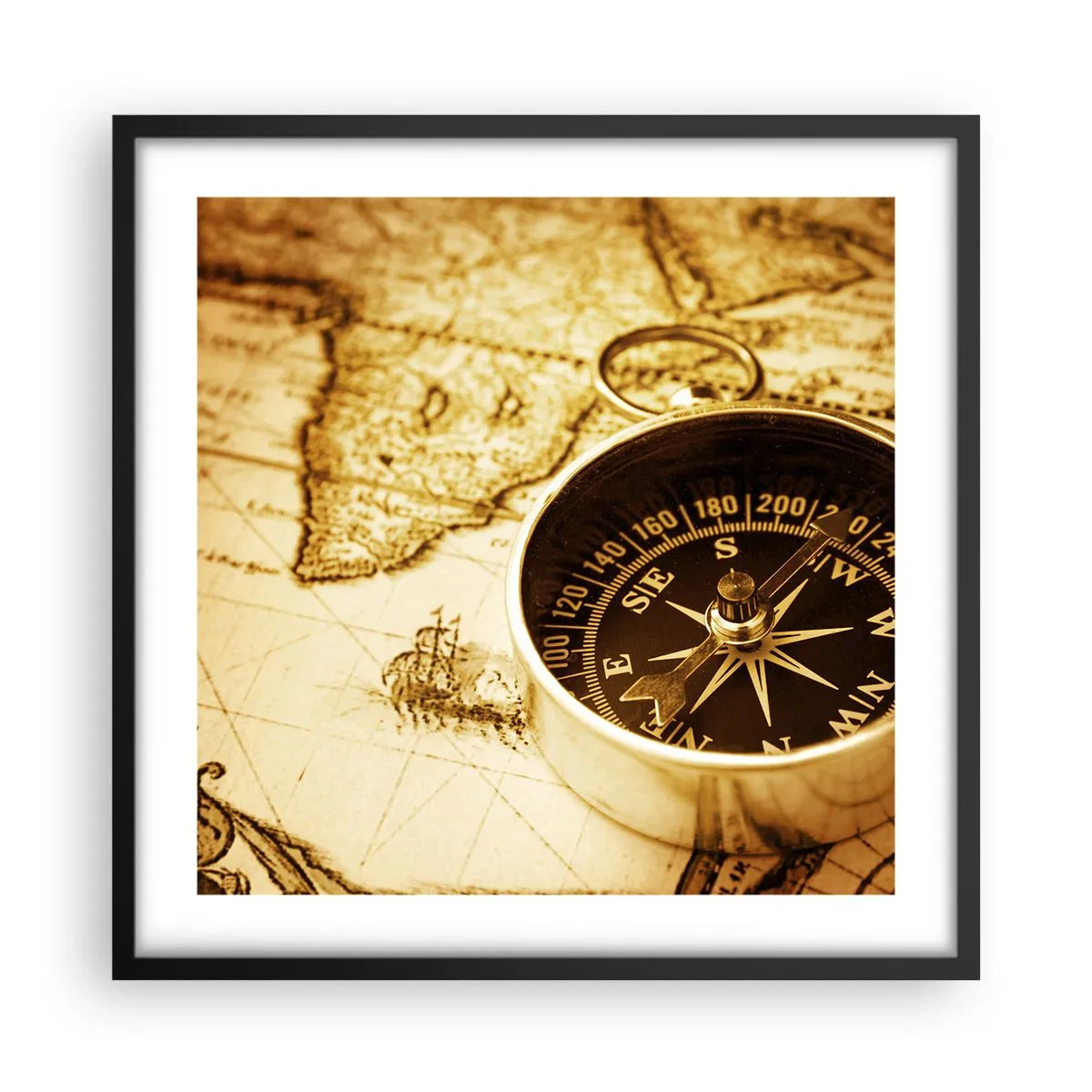 Affiche dans un cadre noir - Poster - Est ou ouest? - 50x50 cm