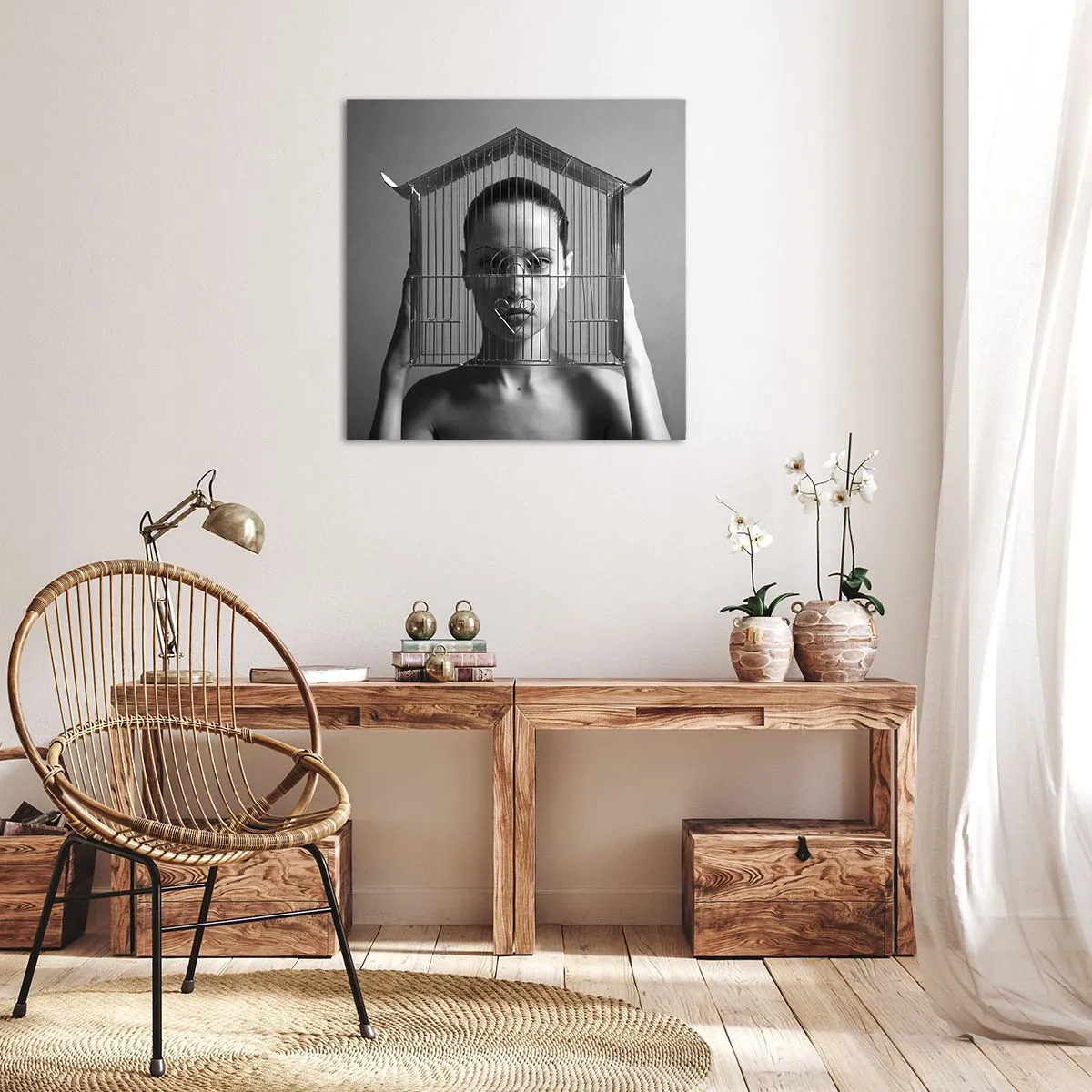 Impression sur toile - Image sur toile - Portrait un peu surréaliste - 40x40 cm