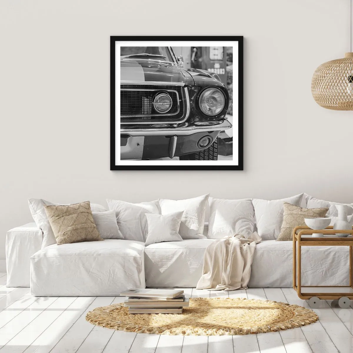 Affiche dans un cadre noir - Poster - Conduire dur - 30x30 cm
