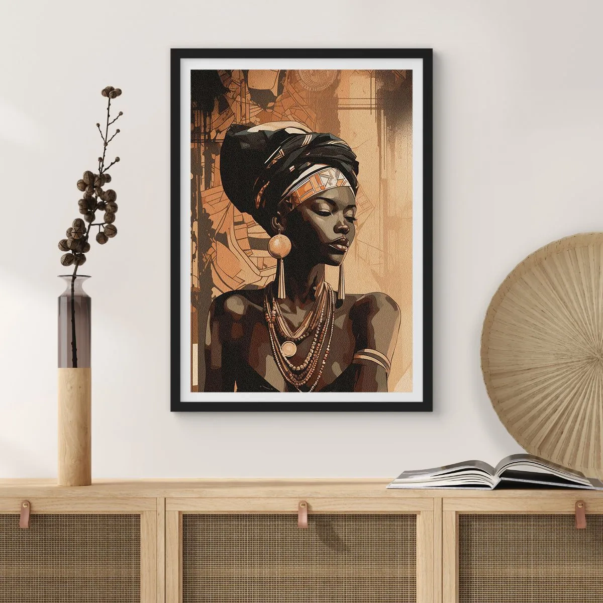 Affiche dans un cadre noir - Poster - Majesté africaine - 30x40 cm