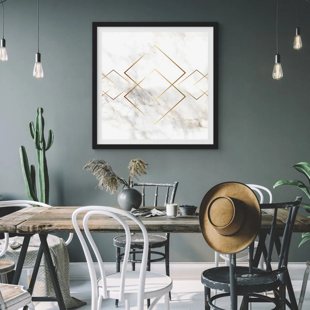 Affiche dans un cadre noir - Poster - Vue à l'infini - 60x60 cm