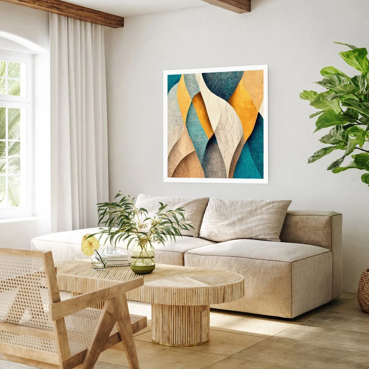 Affiche - Poster - Rythme et vague - 30x30 cm