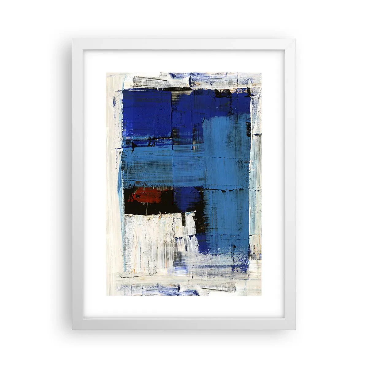 Affiche dans un cadre blanc - Poster - Secret de bleu - 30x40 cm