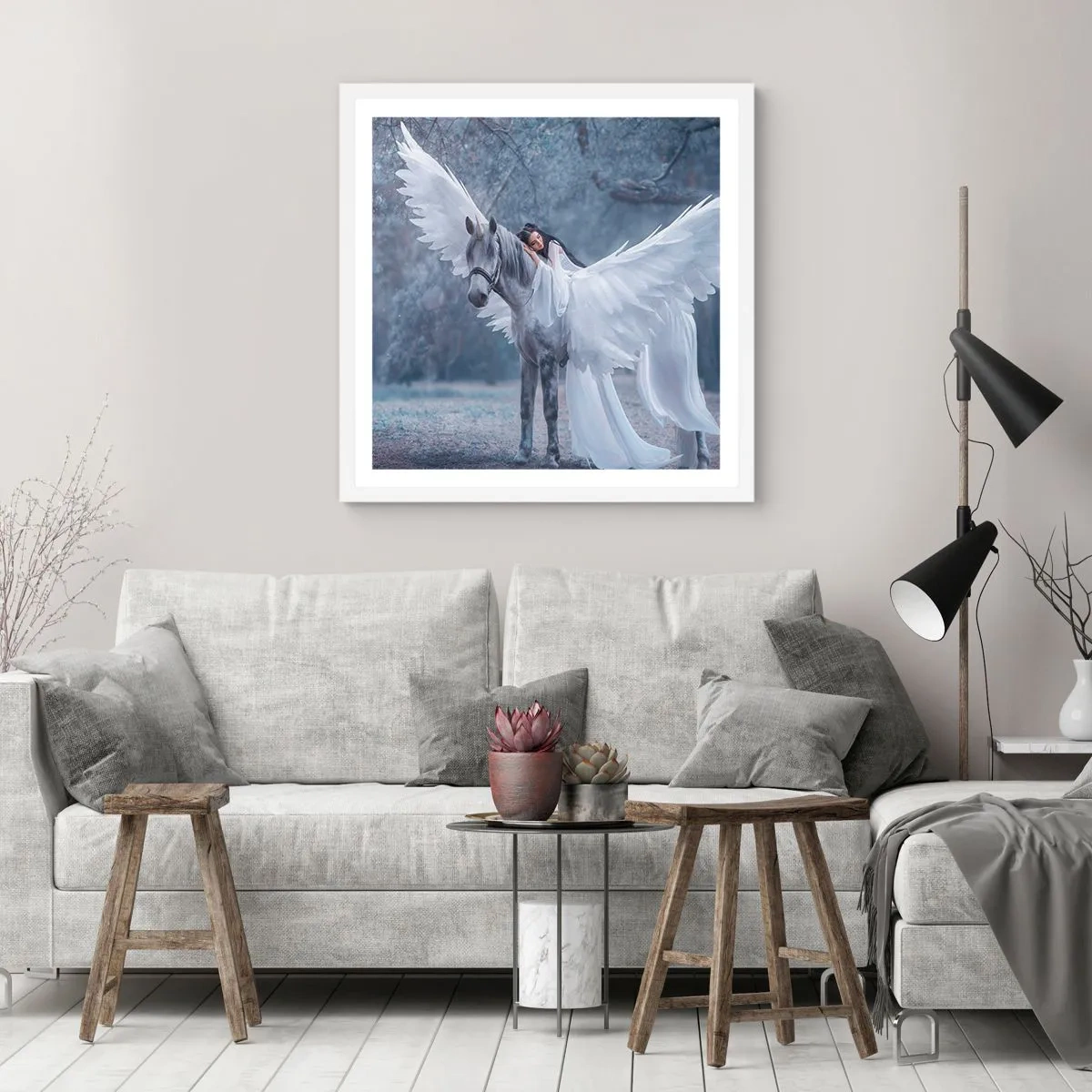 Affiche dans un cadre blanc - Poster - Un moment inspiré - 30x30 cm