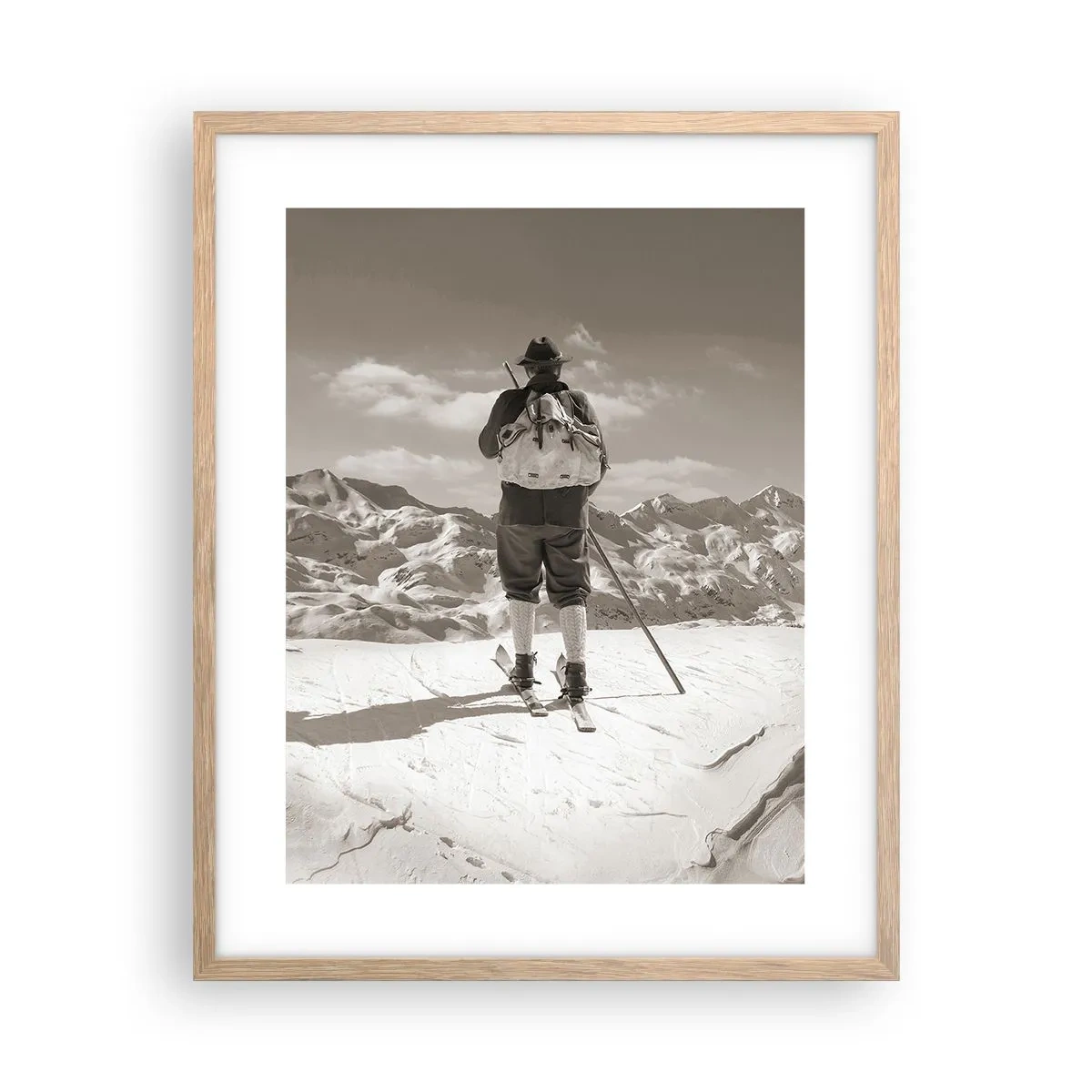 Affiche dans un chêne clair - Poster - Toutes les mêmes ces montagnes - 40x50 cm