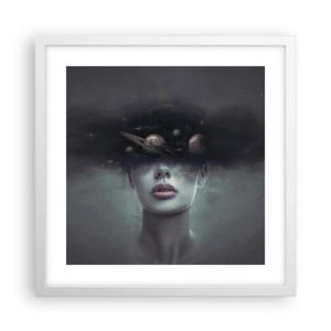 Affiche dans un cadre blanc - Poster - Et les planètes deviennent folles... - 40x40 cm