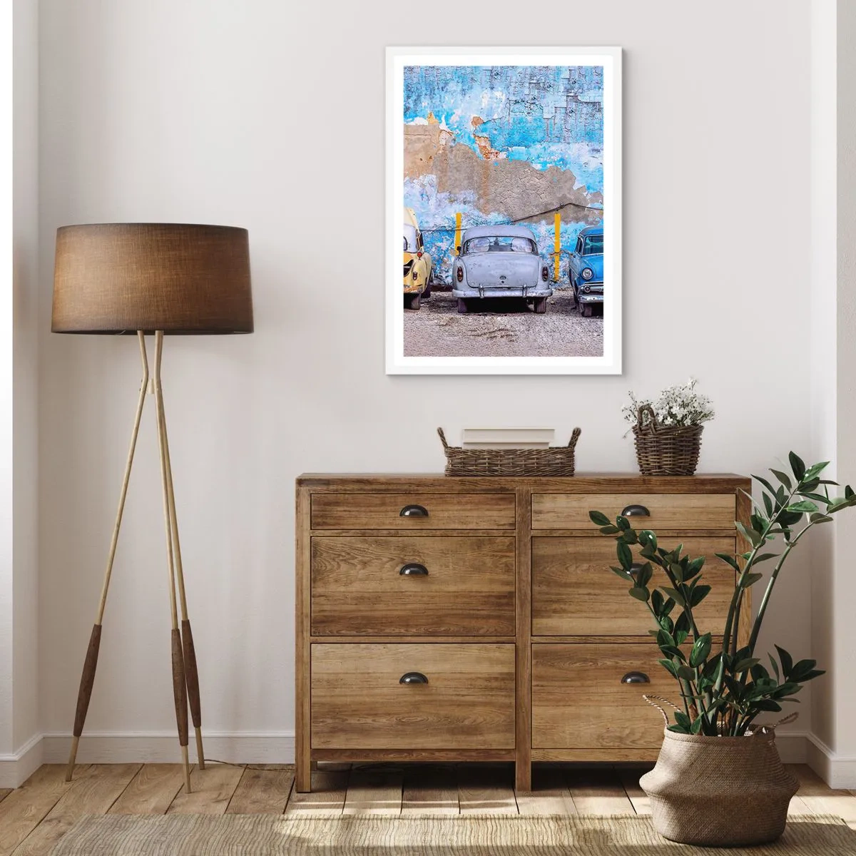 Affiche dans un cadre blanc - Poster - Rencontre de vétérans - 30x40 cm