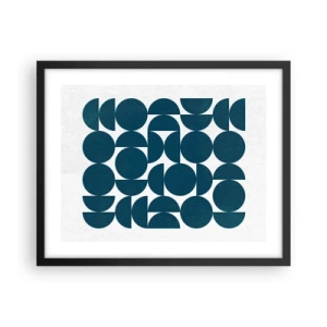 Affiche dans un cadre noir - Poster - Cercles et demi-cercles - 50x40 cm