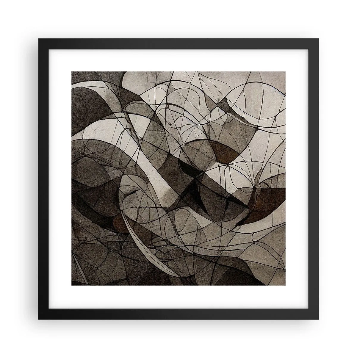 Affiche dans un cadre noir - Poster - Circulation des couleurs de la terre - 40x40 cm