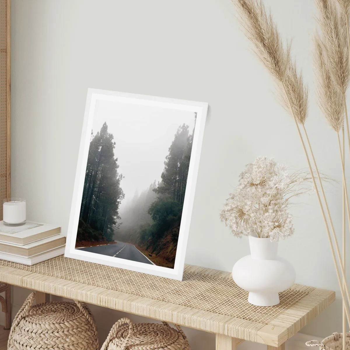 Affiche dans un cadre blanc - Poster - Conte de la forêt magique - 40x50 cm