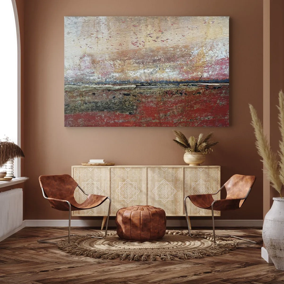 Impression sur toile - Image sur toile - Une composition abstraite inspirée de la mer et de la nature. - 120x80cm - C'est peut-être la mer - Décoration murale moderne pour le salon et la chambre ARTTOR