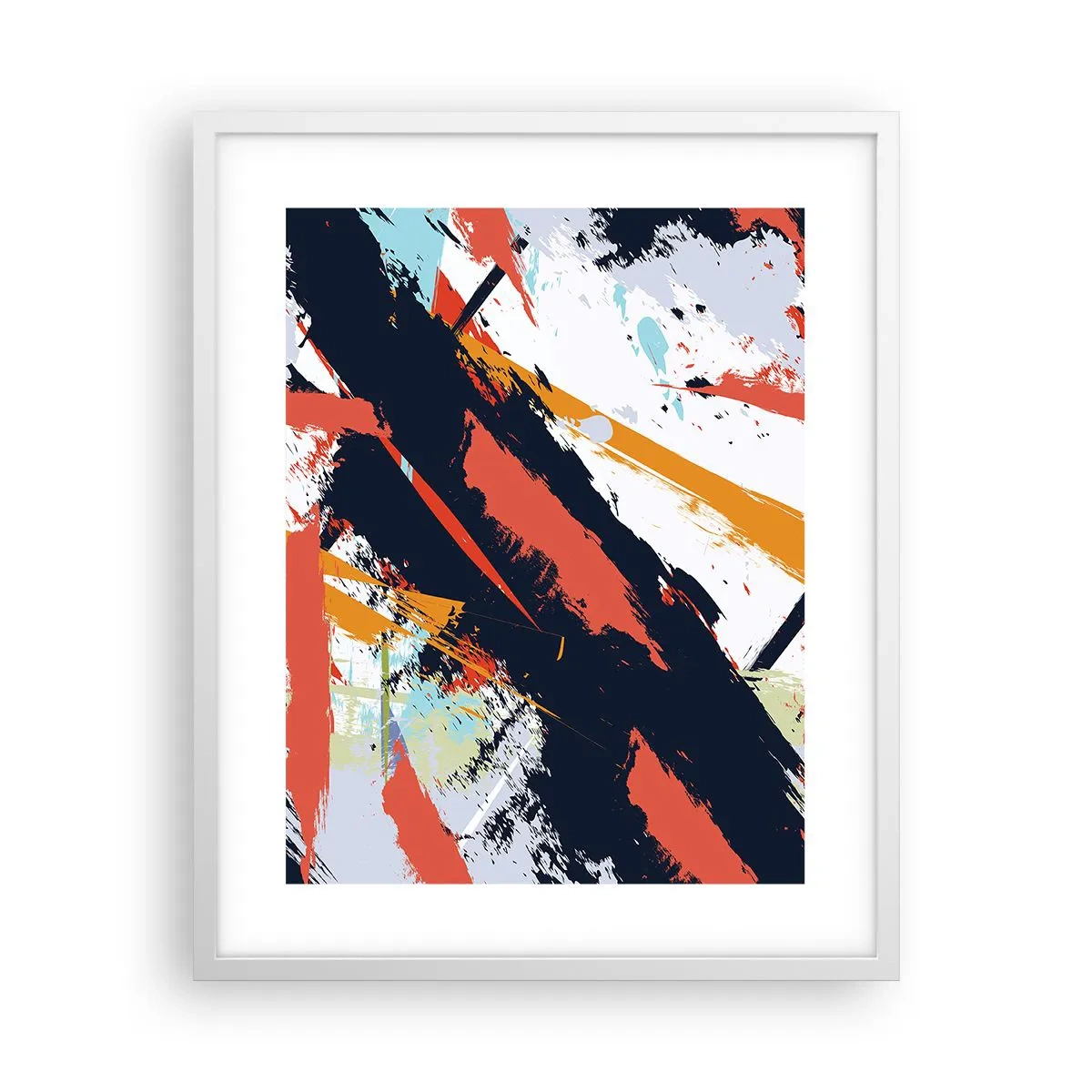 Affiche dans un cadre blanc - Poster - Composition dynamique - 40x50 cm