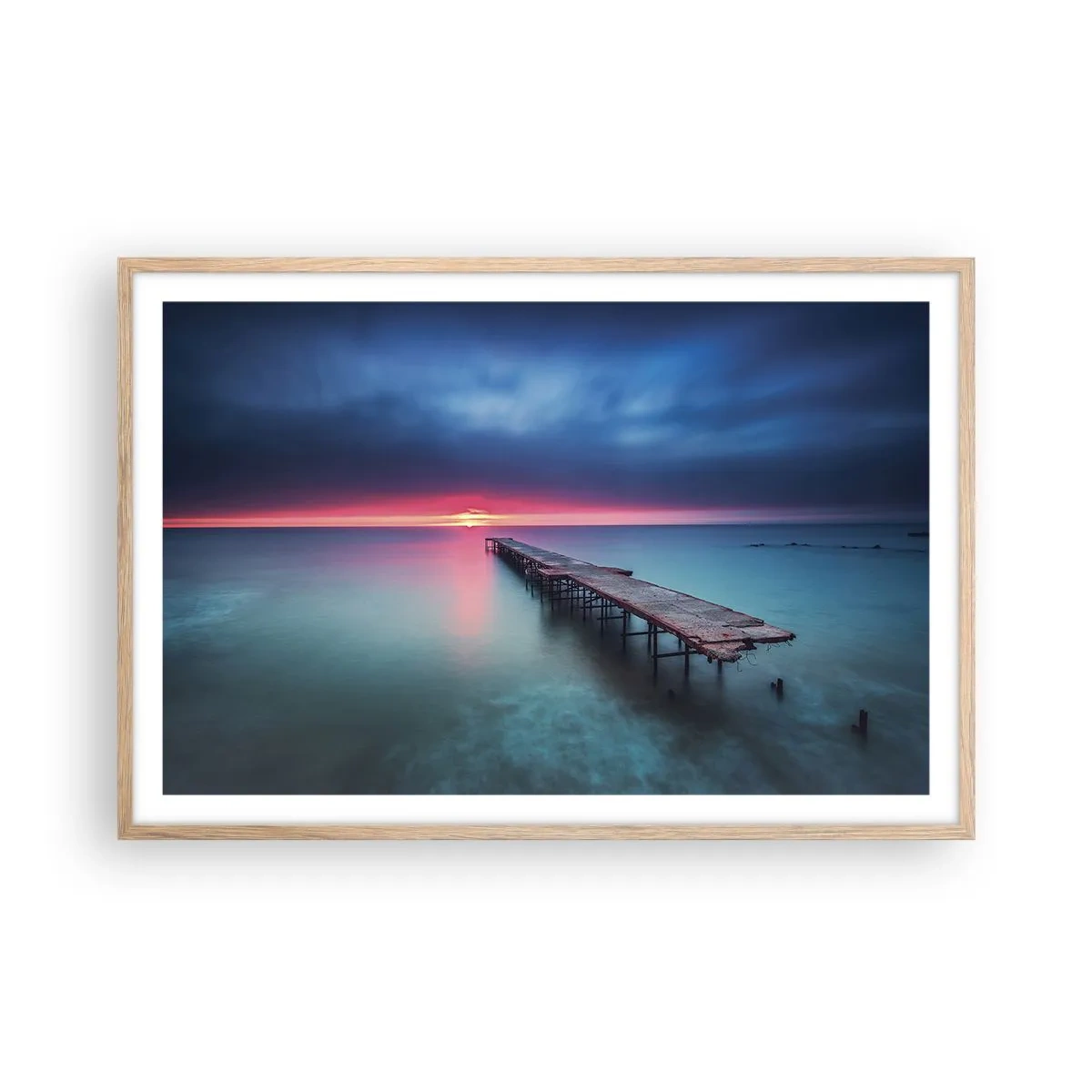 Affiche dans un chêne clair - Poster - Entre le ciel et la terre - 91x61 cm