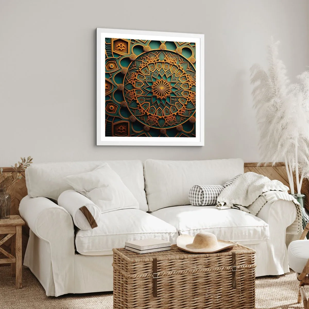Affiche dans un cadre blanc - Poster - Dans une ambiance arabe - 50x50 cm