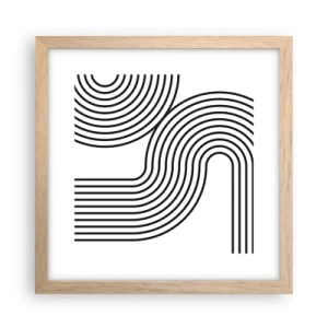 Affiche dans un chêne clair - Poster - En plein virage - 30x30 cm