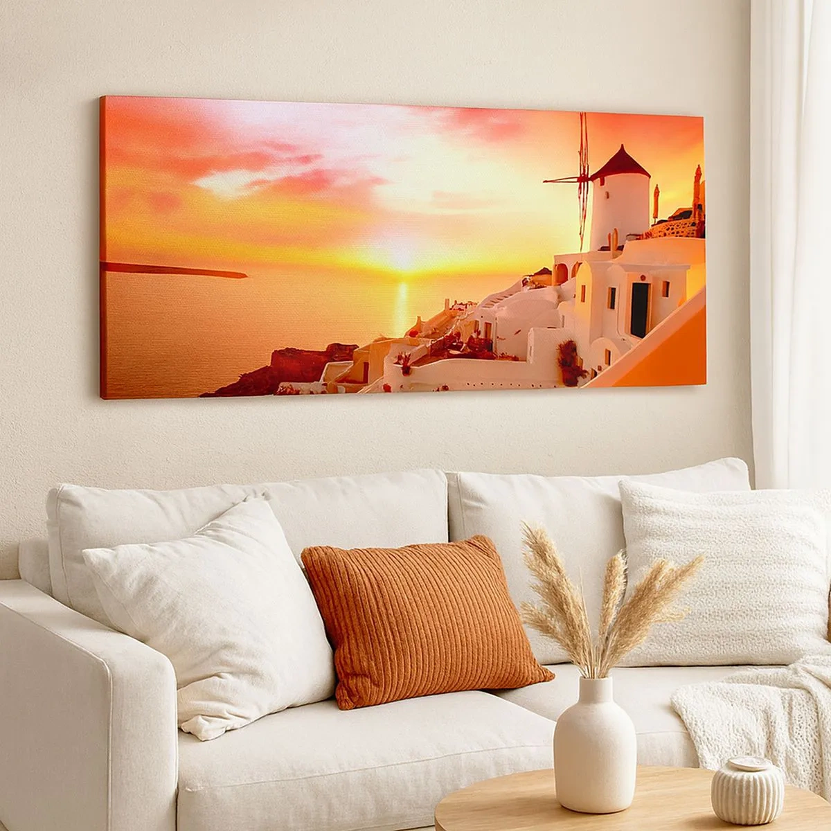 Impression sur toile - Image sur toile - Fondre en blanc et or - 100x40 cm