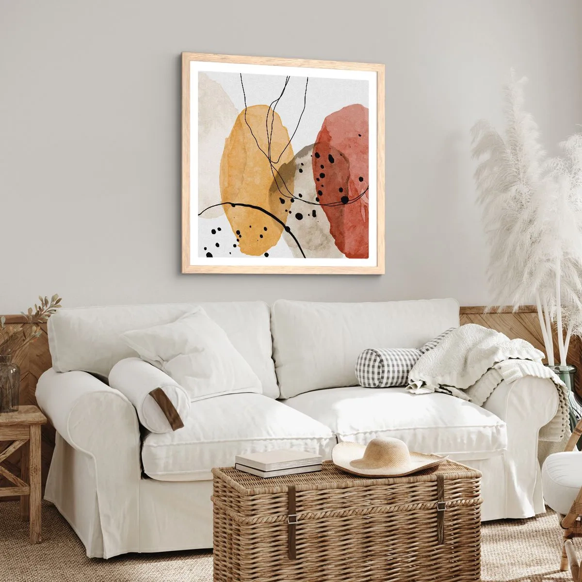 Affiche dans un chêne clair - Poster - Léger et transparent comme l'air - 40x40 cm