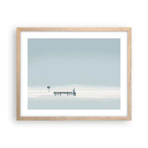 Affiche dans un chêne clair - Poster - Oui, j'attends. - 50x40 cm