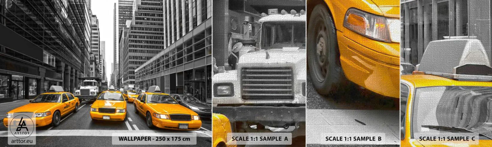 Échantillon de Papier Peint Premium Canvas - C'est nous qui colorons la ville - Ville, New York, Architecture - 100x30 cm