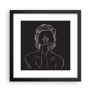 Affiche dans un cadre noir - Poster - La beauté s'épanouit en silence - 30x30 cm