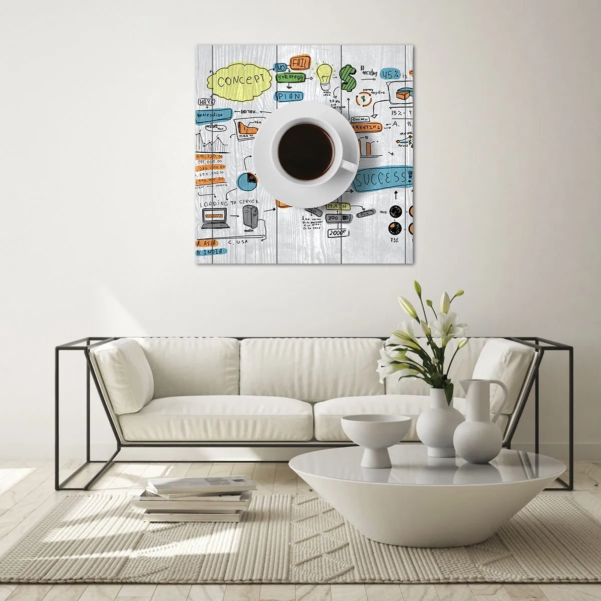 Impression sur verre - Image sur verre - Il est temps de faire une pause - 70x70 cm