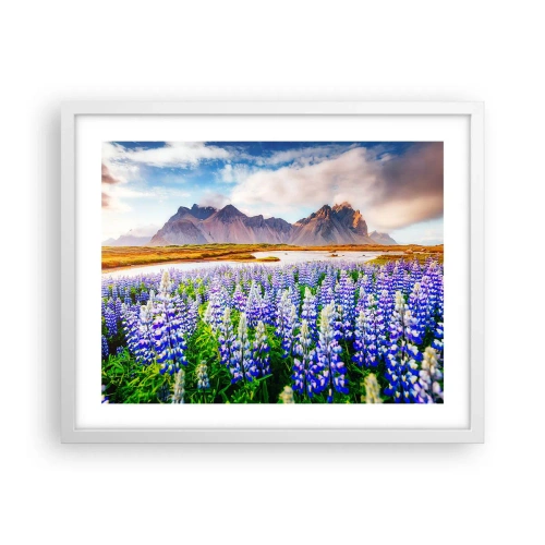 Affiche dans un cadre blanc - Poster - La force et l'austérité côtoient la douceur - 50x40 cm