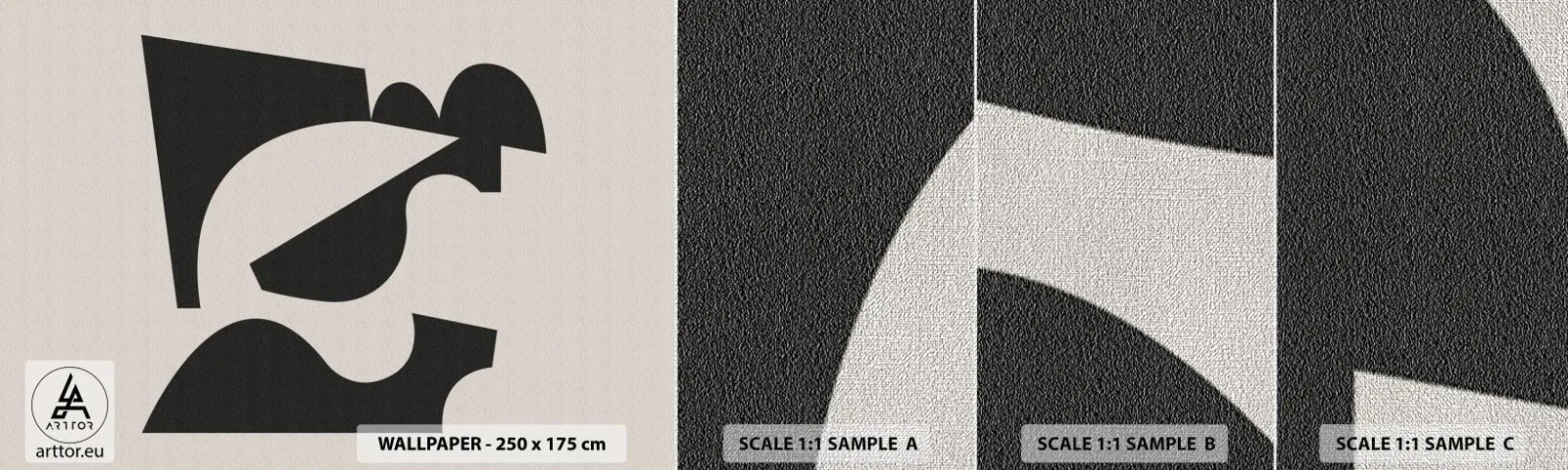Échantillon de Papier Peint Premium Canvas - À monter soi-même - Abstraction, Bohème, Minimalisme - 100x30 cm