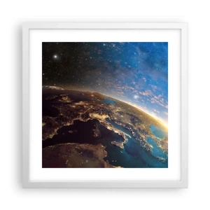 Affiche dans un cadre blanc - Poster - Regardons-nous de loin - 40x40 cm