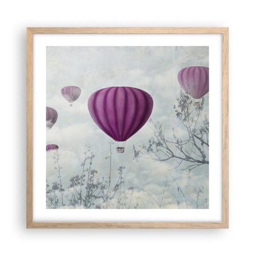 Affiche dans un chêne clair - Poster - Comme des navires dans le ciel - 50x50 cm