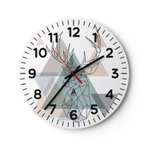 Horloge murale - Pendule murale - Dans une forêt géométrique - 30x30 cm